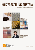 Cover des Magazins für den Holzbereich der Holzforschung Austria 5 2021.