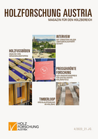 Cover des Magazins für den Holzbereich der Holzforschung Austria 4 2023.