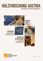 Cover des Magazins für den Holzbereich der Holzforschung Austria 4 2015.