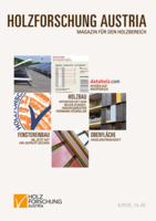 Cover des Magazins für den Holzbereich der Holzforschung Austria 4 2016.