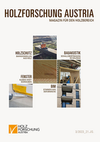 Cover des Magazins für den Holzbereich der Holzforschung Austria 3 2023.