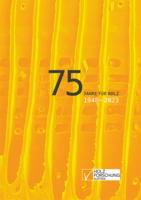 Cover der Festschrift 75 Jahre Holzforschung Austria.
