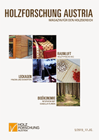 Cover des Magazins für den Holzbereich der Holzforschung Austria 5 2019.