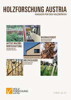Cover des Magazins für den Holzbereich der Holzforschung Austria 3 2024.