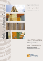 Cover des Magazins für den Holzbereich der Holzforschung Austria 1 2013.